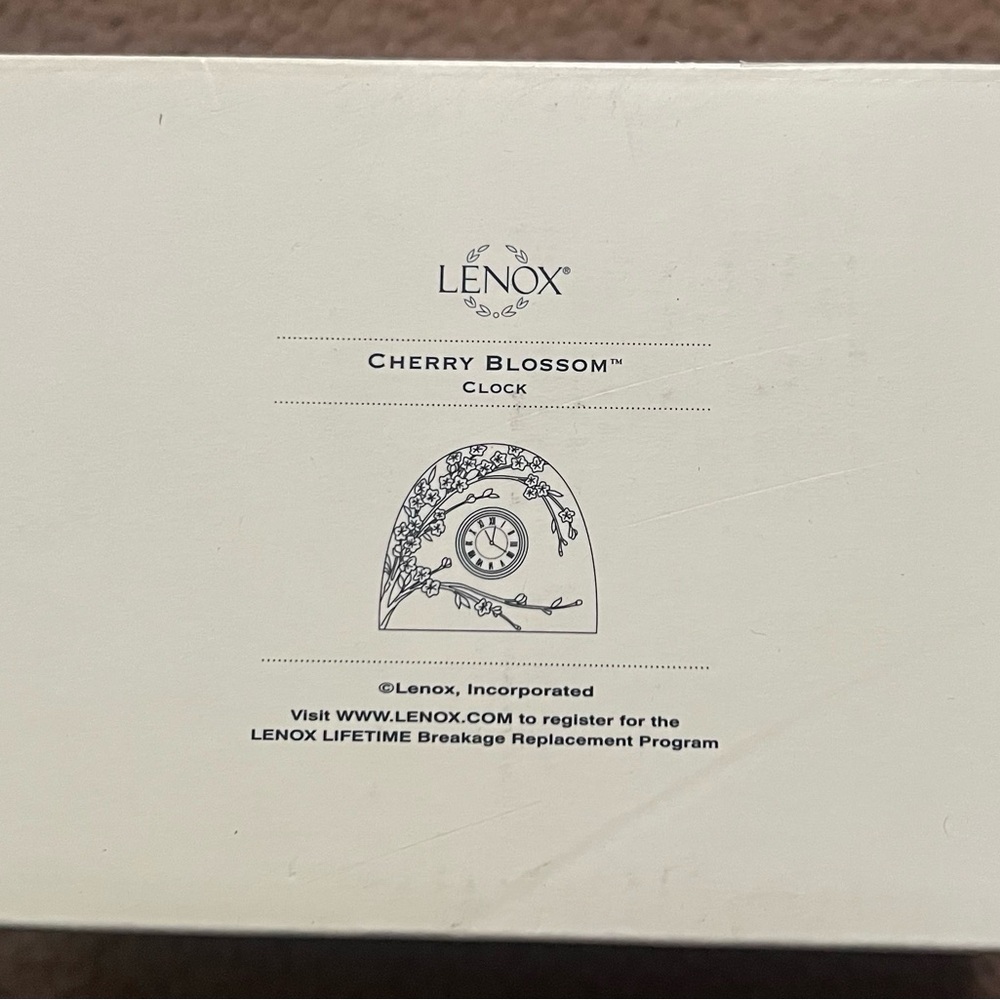 NIB Lenox Cherry Blossom Clock